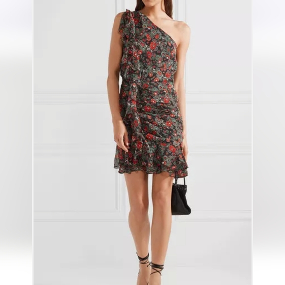 Veronica Beard Ballard One Shoulder Silk Dress - Picture 2 of 6